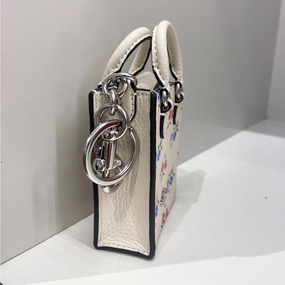 Coach North/South Mini Tote Bag Charm With Floral Print #CU545 - Picture 4 of 8